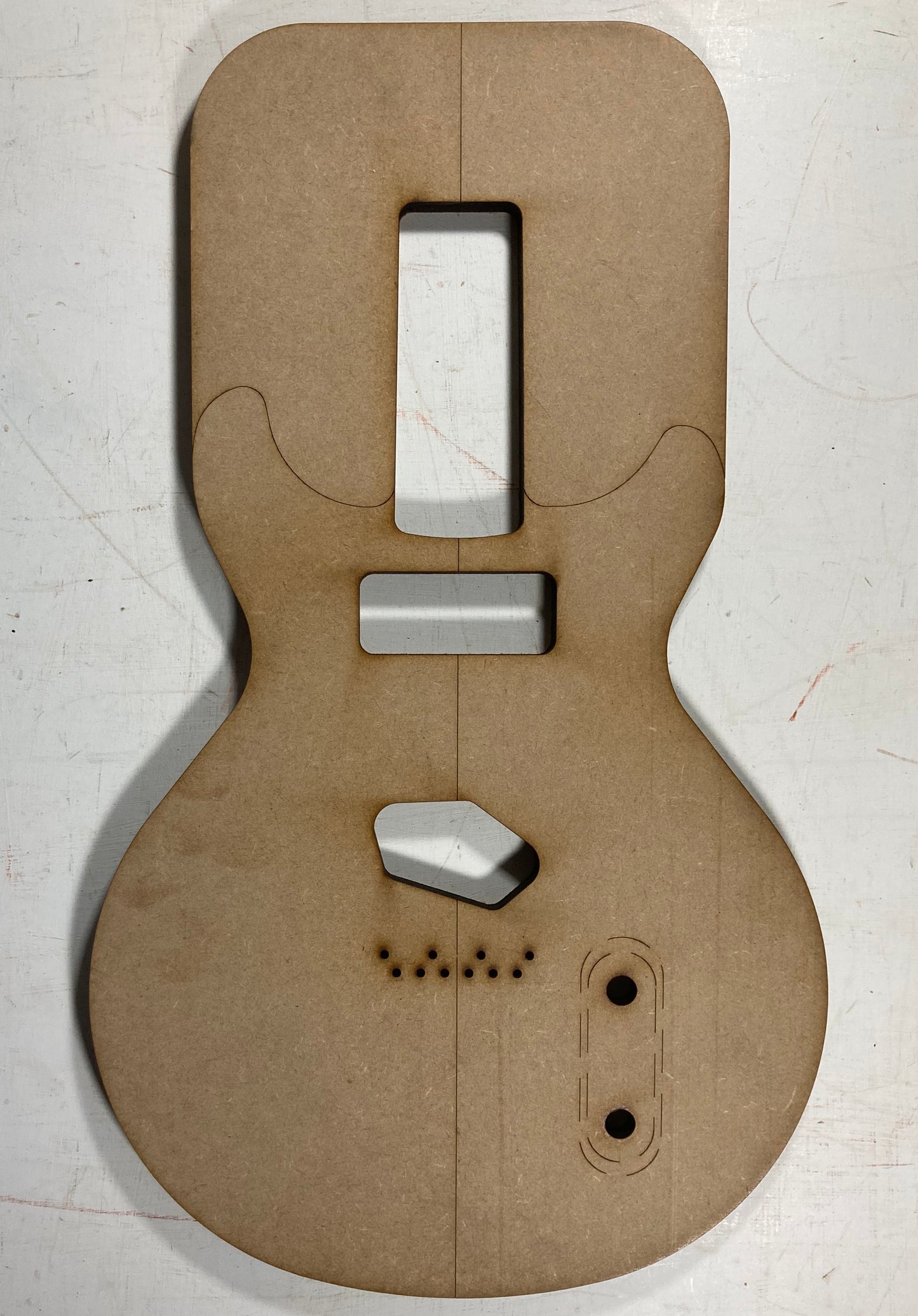 Guitar Template - LP Double Cut Style - P90/Tele Bolt On
