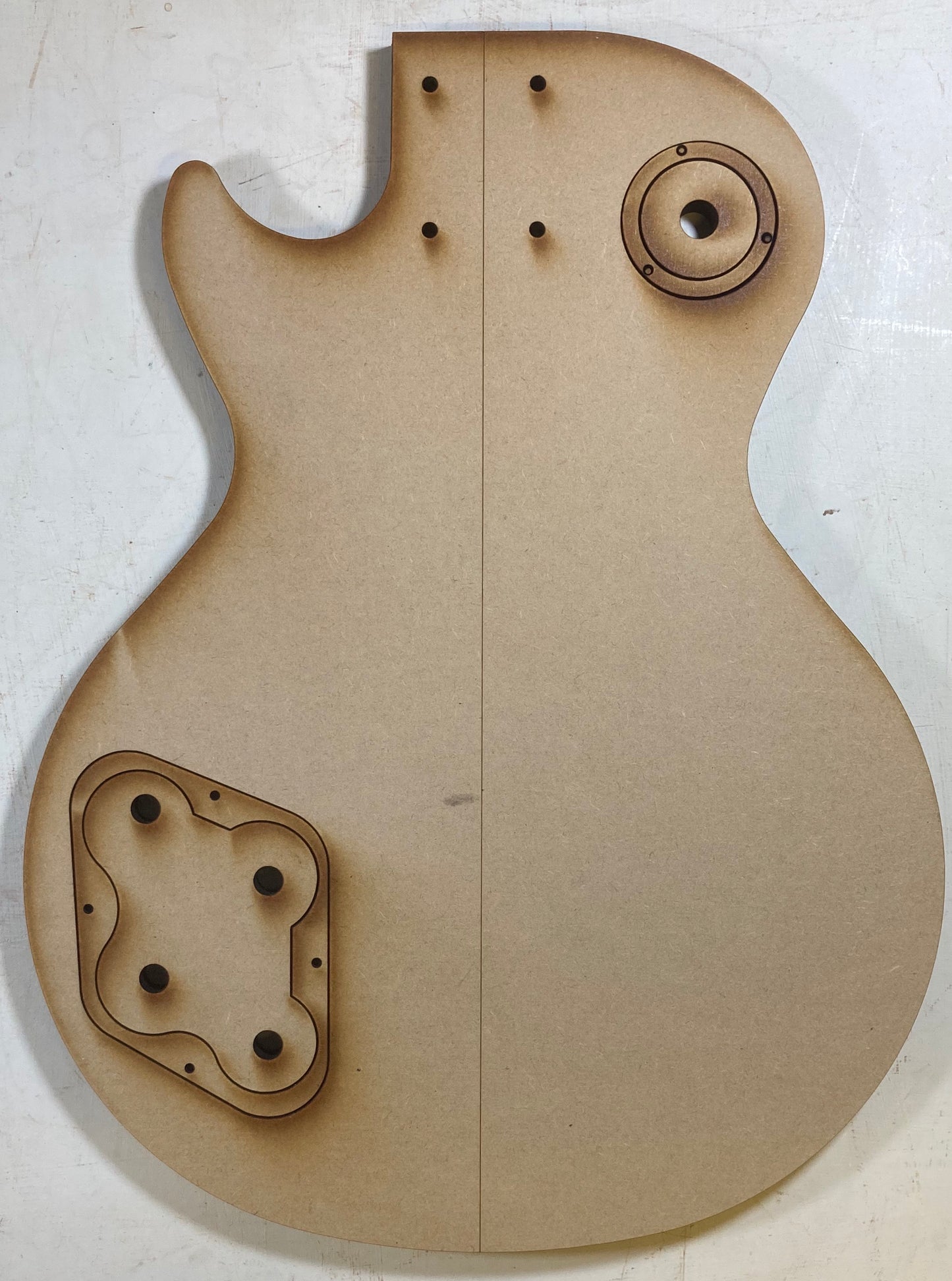 Guitar Template - LP Single Cut Style - Dual P90 Bolt On