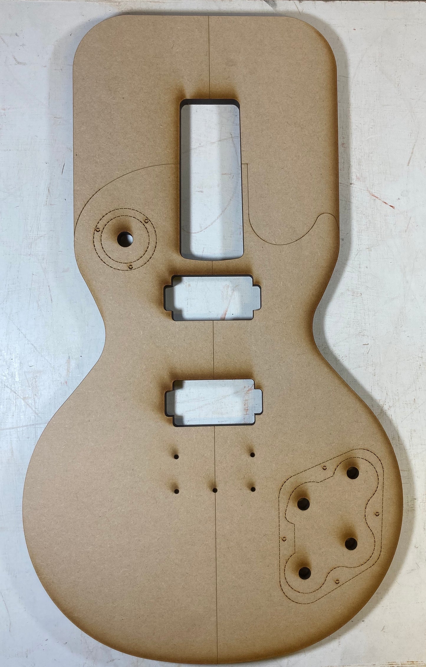 Guitar Template - LP Single Cut Style - HH Bolt On