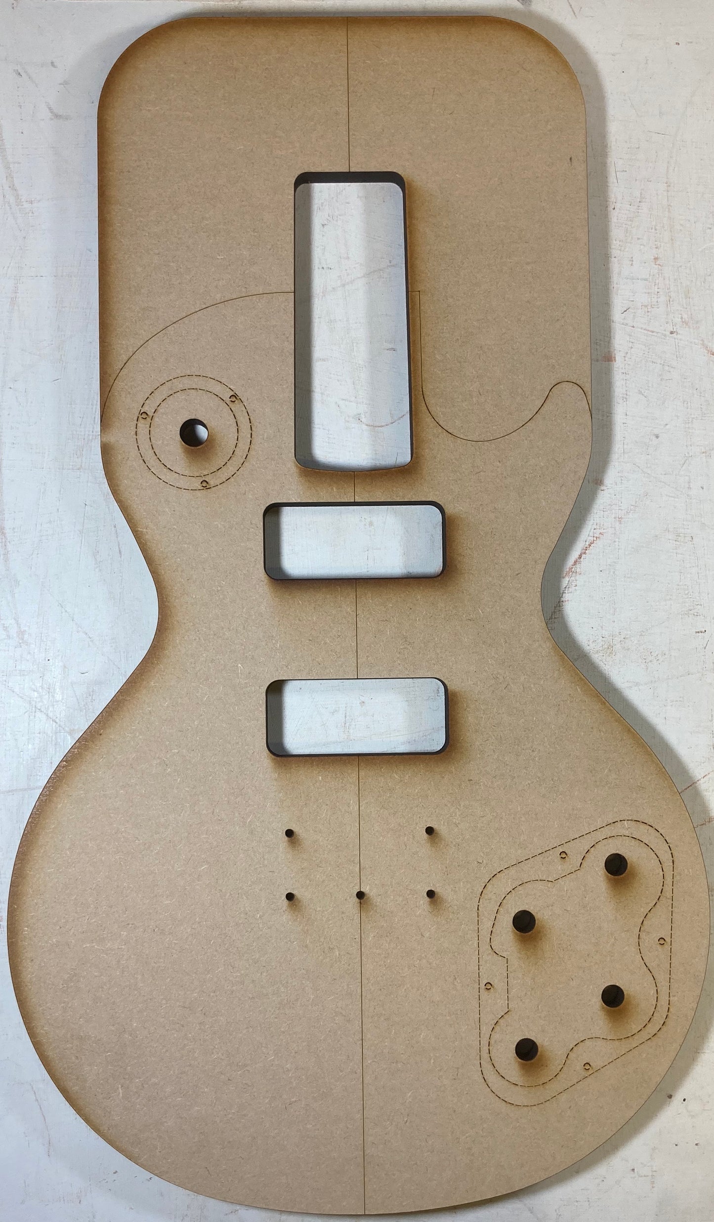Guitar Template - LP Single Cut Style - Dual P90 Bolt On