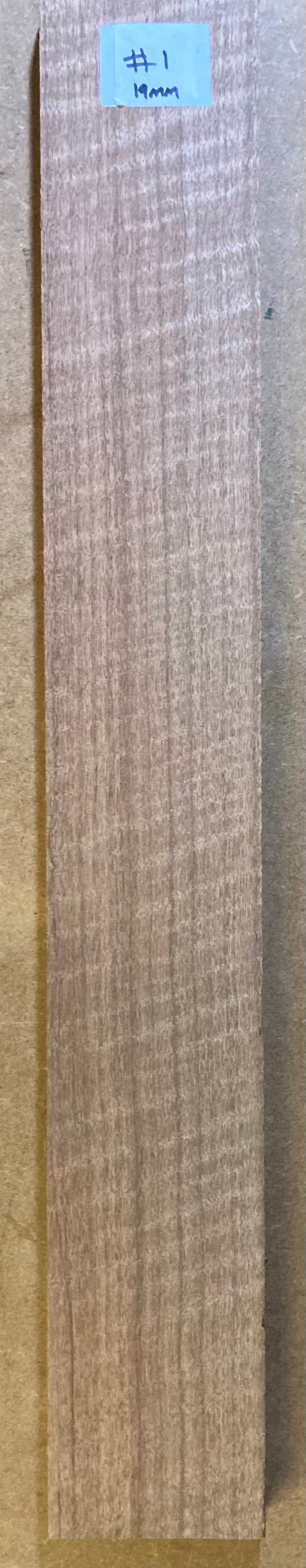 Electric Neck Blank - Rippled Meranti #1 (19mm)