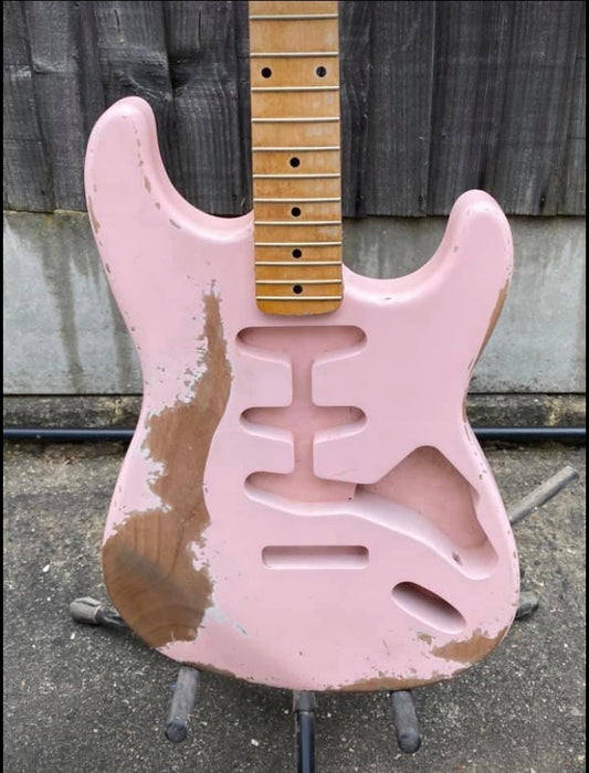 Relic Shell Pink Stratocaster Style Guitar Kit