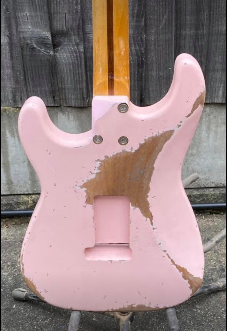 Relic Shell Pink Stratocaster Style Guitar Kit