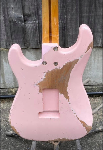 Relic Shell Pink Stratocaster Style Guitar Kit