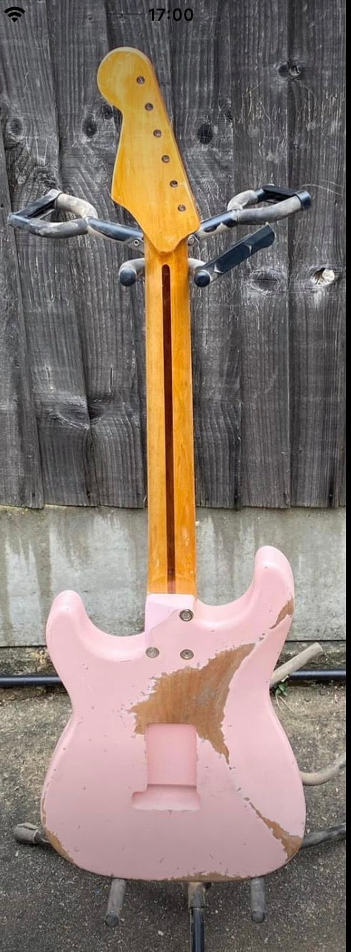 Relic Shell Pink Stratocaster Style Guitar Kit