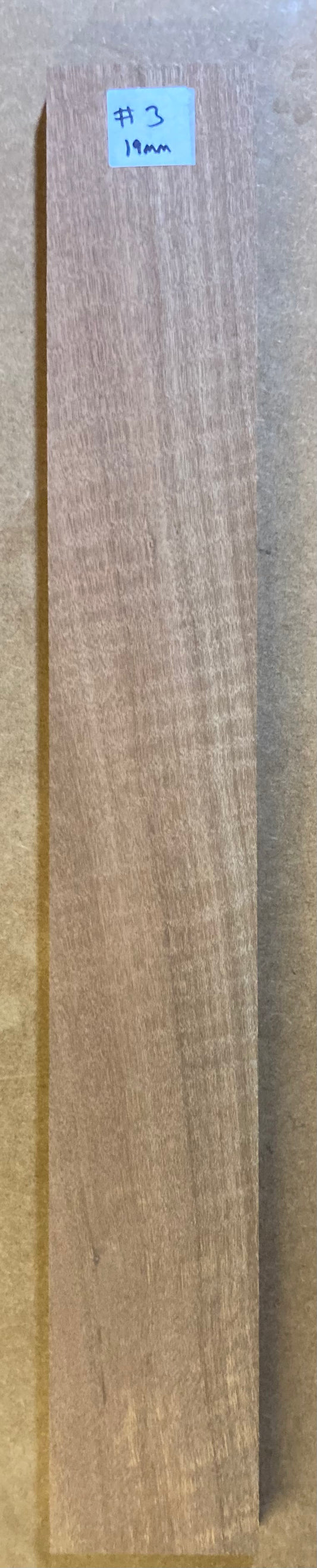 Electric Neck Blank - Rippled Meranti #3 (19mm)