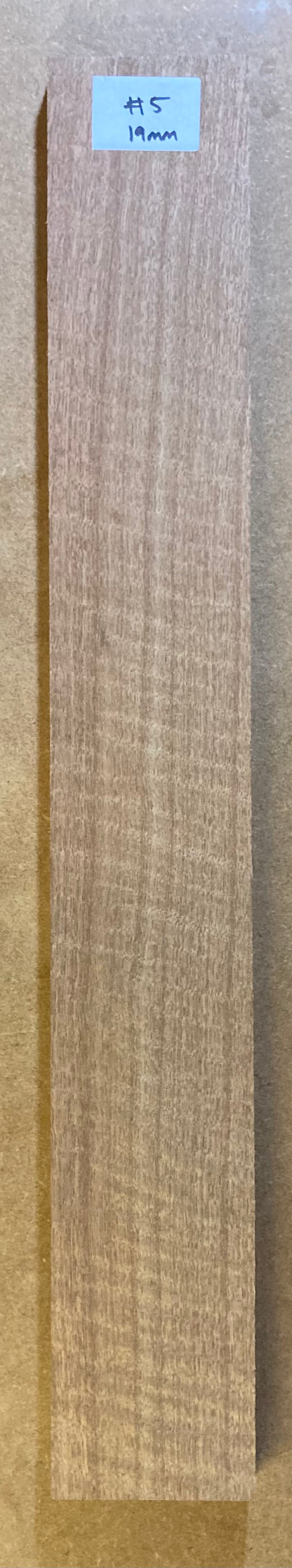 Electric Neck Blank - Rippled Meranti #5 (19mm)