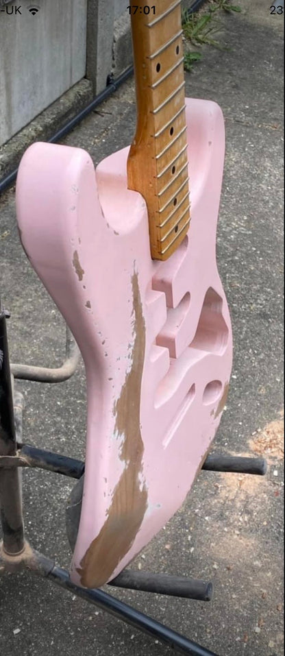 Relic Shell Pink Stratocaster Style Guitar Kit