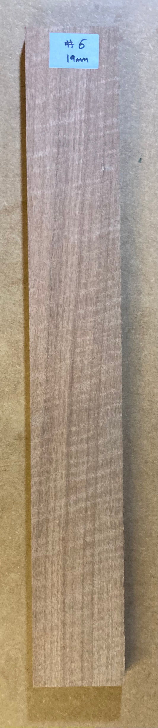 Electric Neck Blank - Rippled Meranti #6 (19mm)